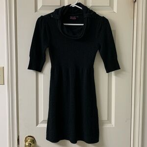 🌷3 for $25🌷take out, US M, Black Cowl Neck 3/4 Sleeve Knit Fit & Flare Dress